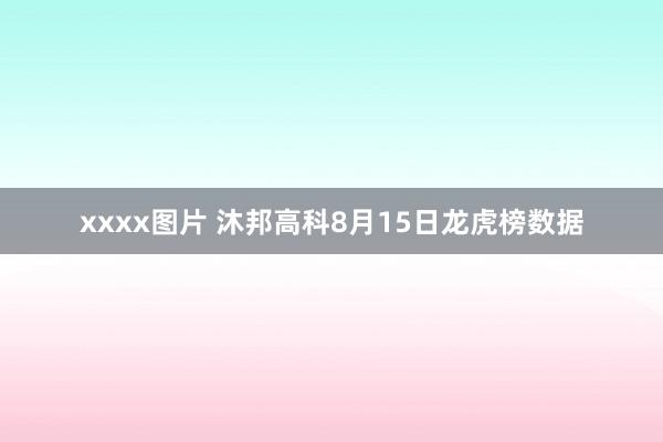 xxxx图片 沐邦高科8月15日龙虎榜数据