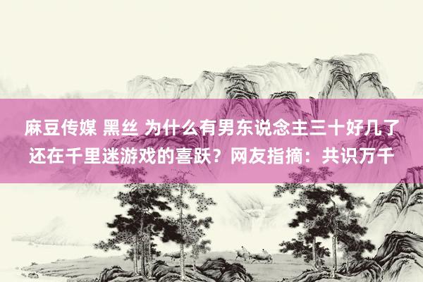 麻豆传媒 黑丝 为什么有男东说念主三十好几了还在千里迷游戏的喜跃？网友指摘：共识万千
