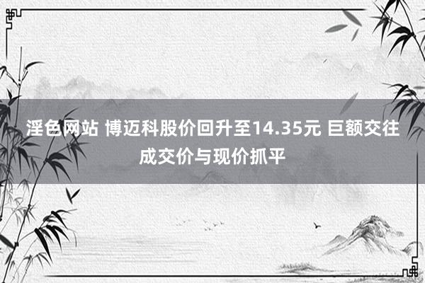淫色网站 博迈科股价回升至14.35元 巨额交往成交价与现价抓平