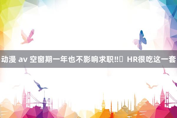 动漫 av 空窗期一年也不影响求职‼️HR很吃这一套