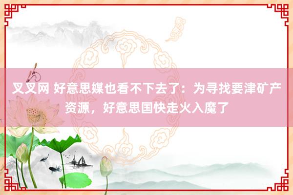 叉叉网 好意思媒也看不下去了：为寻找要津矿产资源，好意思国快走火入魔了